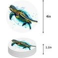 thumbnail image 1 of FMSHPON Ocean Sea Turtle Set of 6 Round Coaster for Drinks, Absorbent Ceramic Stone Coasters Cup Mat with Cork Base for Home Kitchen Room Coffee Table Bar Decor, 1 of 6