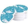 thumbnail image 1 of FMSHPON Ocean Theme Fish Pattern Set of 2 Car Coaster for Drinks, Absorbent Ceramic Stone Coasters Cup Mat with Cork Base for Home Kitchen Room Coffee Table Bar Decor, 1 of 5