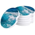 thumbnail image 1 of FMSHPON Ocean Theme Sea Wave Set of 2 Car Coaster for Drinks, Absorbent Ceramic Stone Coasters Cup Mat with Cork Base for Home Kitchen Room Coffee Table Bar Decor, 1 of 5
