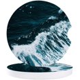thumbnail image 1 of FMSHPON Ocean Theme Sea Wave Set of 6 Car Coaster for Drinks, Absorbent Ceramic Stone Coasters Cup Mat with Cork Base for Home Kitchen Room Coffee Table Bar Decor, 1 of 5