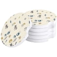 thumbnail image 1 of FMSHPON Ocean Theme Simple Seashell Starfish Conch Set of 4 Car Coaster for Drinks, Absorbent Ceramic Stone Coasters Cup Mat with Cork Base for Home Kitchen Room Coffee Table Bar Decor, 1 of 5