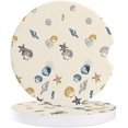 thumbnail image 1 of FMSHPON Ocean Theme Simple Seashell Starfish Conch Set of 6 Car Coaster for Drinks, Absorbent Ceramic Stone Coasters Cup Mat with Cork Base for Home Kitchen Room Coffee Table Bar Decor, 1 of 5