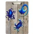 thumbnail image 1 of FMSHPON Octopus Crab Wood Print Clipboard Hardboard Wood Nursing Clip Board and Pull for Standard A4 Letter 13x9 inches, 1 of 2
