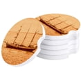 thumbnail image 1 of FMSHPON Oil Painting Style Ship Sailing in The Sea Set of 2 Car Coaster for Drinks, Absorbent Ceramic Stone Coasters Cup Mat with Cork Base for Home Kitchen Room Coffee Table Bar Decor, 1 of 5