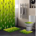 thumbnail image 1 of FMSHPON Ombre Textured 4 Piece Bathroom Set Shower Curtain Bath Rug Contour Mat and Toilet Lid Cover, 1 of 8