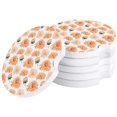 thumbnail image 1 of FMSHPON Orange Flower Blooming Chrysanthemum Set of 2 Car Coaster for Drinks, Absorbent Ceramic Stone Coasters Cup Mat with Cork Base for Home Kitchen Room Coffee Table Bar Decor, 1 of 5