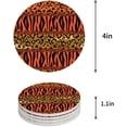 thumbnail image 1 of FMSHPON Orange Leopard Print Set of 6 Round Coaster for Drinks, Absorbent Ceramic Stone Coasters Cup Mat with Cork Base for Home Kitchen Room Coffee Table Bar Decor, 1 of 6