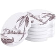 thumbnail image 1 of FMSHPON Original Sketch of Coconut Tree and Boat on Beach Set of 4 Car Coaster for Drinks, Absorbent Ceramic Stone Coasters Cup Mat with Cork Base for Home Kitchen Room Coffee Table Bar Decor, 1 of 5
