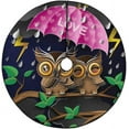 thumbnail image 1 of FMSHPON Owl Holding an Umbrella The Rain Xmas Christmas Tree Skirt Stand Mat for Holiday Party Decoration Indoor Outdoor 36 inches, 1 of 3