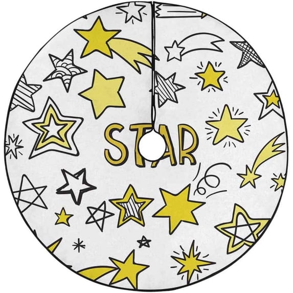FMSHPON Pack of Stars Xmas Christmas Tree Skirt Stand Mat for Holiday Party Decoration Indoor Outdoor 36 inches