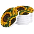 thumbnail image 1 of FMSHPON Painting Style Sunflower Set of 2 Car Coaster for Drinks, Absorbent Ceramic Stone Coasters Cup Mat with Cork Base for Home Kitchen Room Coffee Table Bar Decor, 1 of 5