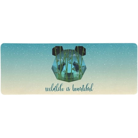 FMSHPON Panda Bear Bamboo Portrait Wildlife is Beautiful Quote Extra Extended Large Gaming Mouse Pad Mat Desk Pad Keyboard Mat 31.5x12 inch