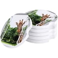 thumbnail image 1 of FMSHPON Park and Giraffe Outside The Window Set of 4 Car Coaster for Drinks, Absorbent Ceramic Stone Coasters Cup Mat with Cork Base for Home Kitchen Room Coffee Table Bar Decor, 1 of 5