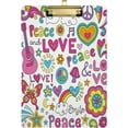 thumbnail image 1 of FMSHPON Peace Sign Guitar Flower Music Rainbow Clipboard Hardboard Wood Nursing Clip Board and Pull for Standard A4 Letter 13x9 inches, 1 of 8