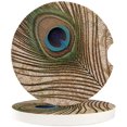 thumbnail image 1 of FMSHPON Peacock Feather Close Up Style Set of 6 Car Coaster for Drinks, Absorbent Ceramic Stone Coasters Cup Mat with Cork Base for Home Kitchen Room Coffee Table Bar Decor, 1 of 5