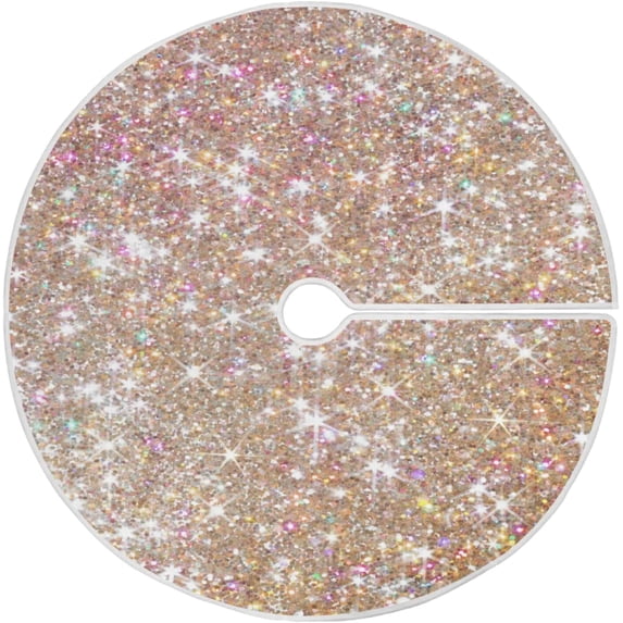FMSHPON Pearl Sequins Xmas Christmas Tree Skirt Stand Mat for Holiday Party Decoration Indoor Outdoor 48 inches