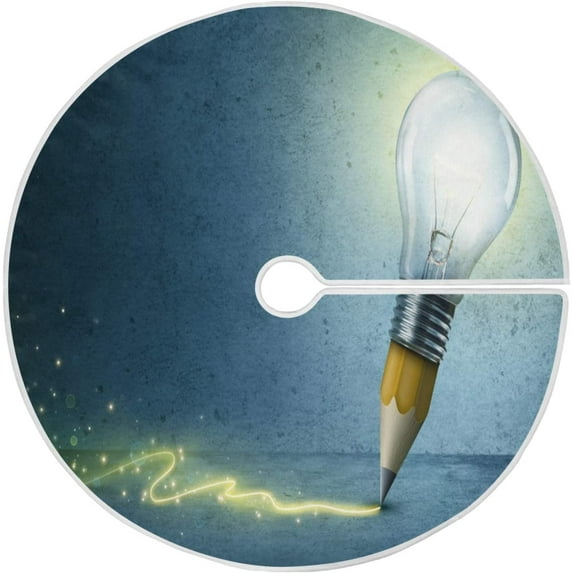 FMSHPON Pencil Drawing Lamp Xmas Christmas Tree Skirt Stand Mat for Holiday Party Decoration Indoor Outdoor 36 inches