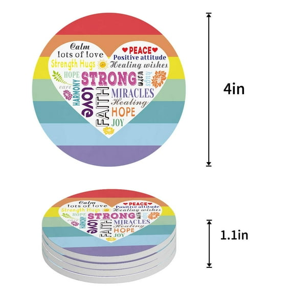 FMSHPON Pineapple Set of 6 Round Coaster for Drinks, Absorbent Ceramic Stone Coasters Cup Mat with Cork Base for Home Kitchen Room Coffee Table Bar Decor