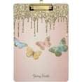 thumbnail image 1 of FMSHPON Pink Butterfly Clipboard Hardboard Wood Nursing Clip Board and Pull for Standard A4 Letter 13x9 inches, 1 of 6