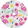 thumbnail image 1 of FMSHPON Pink Flamingos Xmas Christmas Tree Skirt Stand Mat for Holiday Party Decoration Indoor Outdoor 36 inches, 1 of 6