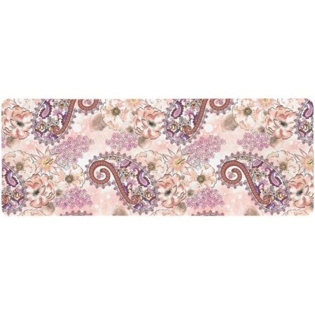 FMSHPON Pink Paisley Floral Pattern Extra Extended Large Gaming Mouse Pad Mat Desk Pad Keyboard Mat 31.5x12 inch