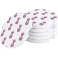 thumbnail image 1 of FMSHPON Pink Pineapple Tropical Fruit Set of 2 Car Coaster for Drinks, Absorbent Ceramic Stone Coasters Cup Mat with Cork Base for Home Kitchen Room Coffee Table Bar Decor, 1 of 5