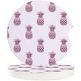 thumbnail image 1 of FMSHPON Pink Pineapple Tropical Fruit Set of 6 Car Coaster for Drinks, Absorbent Ceramic Stone Coasters Cup Mat with Cork Base for Home Kitchen Room Coffee Table Bar Decor, 1 of 5