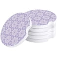 thumbnail image 1 of FMSHPON Purple Style Mandala Flower Pattern Set of 4 Car Coaster for Drinks, Absorbent Ceramic Stone Coasters Cup Mat with Cork Base for Home Kitchen Room Coffee Table Bar Decor, 1 of 5