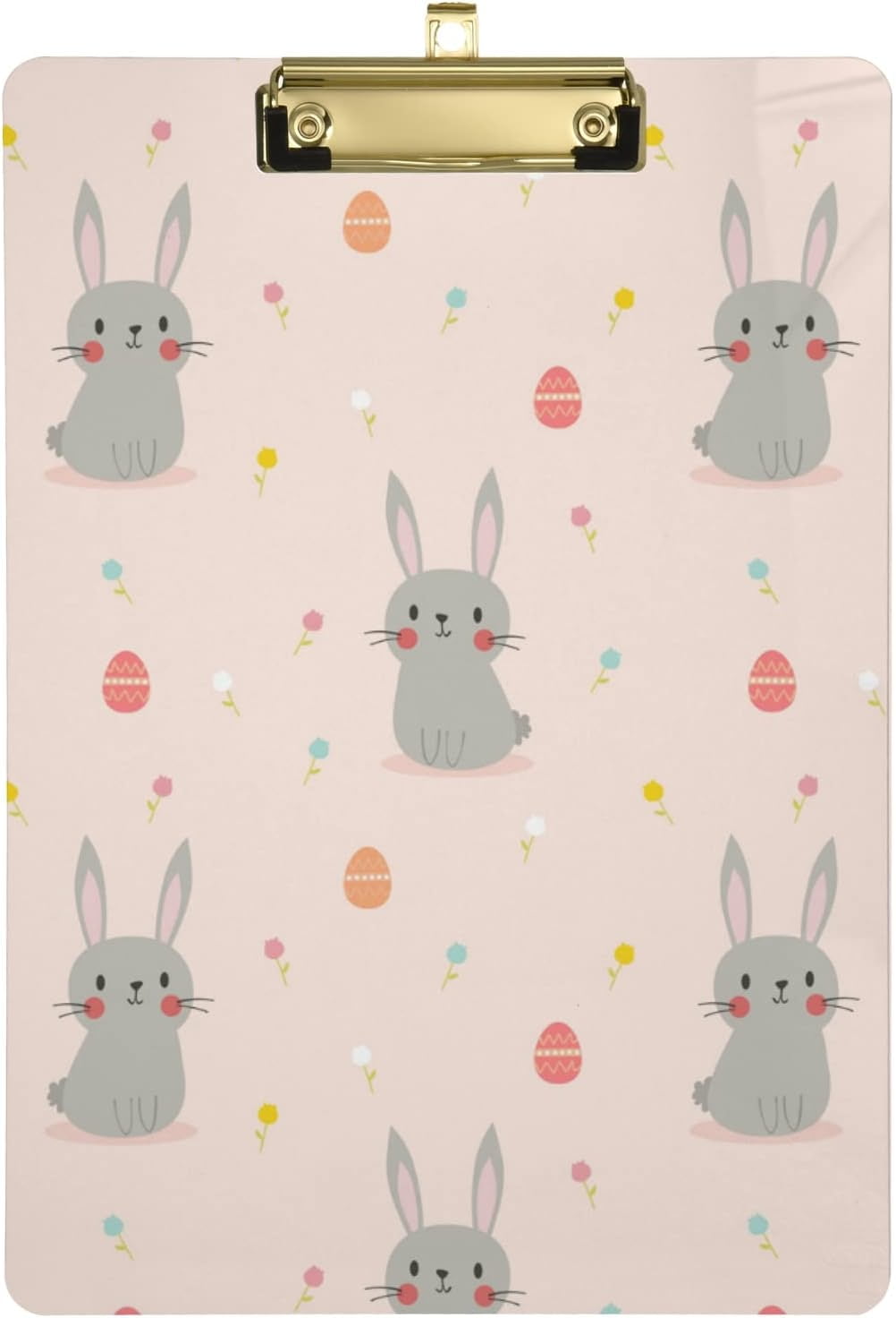 FMSHPON Rabbit Easter Eggs Clipboard Hardboard Wood Nursing Clip Board