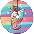 thumbnail image 1 of FMSHPON Rainbow Stripes Unicorn Xmas Christmas Tree Skirt Stand Mat for Holiday Party Decoration Indoor Outdoor 36 inches, 1 of 3