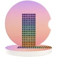 thumbnail image 1 of FMSHPON Rainbow Style Building Gradient Set of 6 Car Coaster for Drinks, Absorbent Ceramic Stone Coasters Cup Mat with Cork Base for Home Kitchen Room Coffee Table Bar Decor, 1 of 5