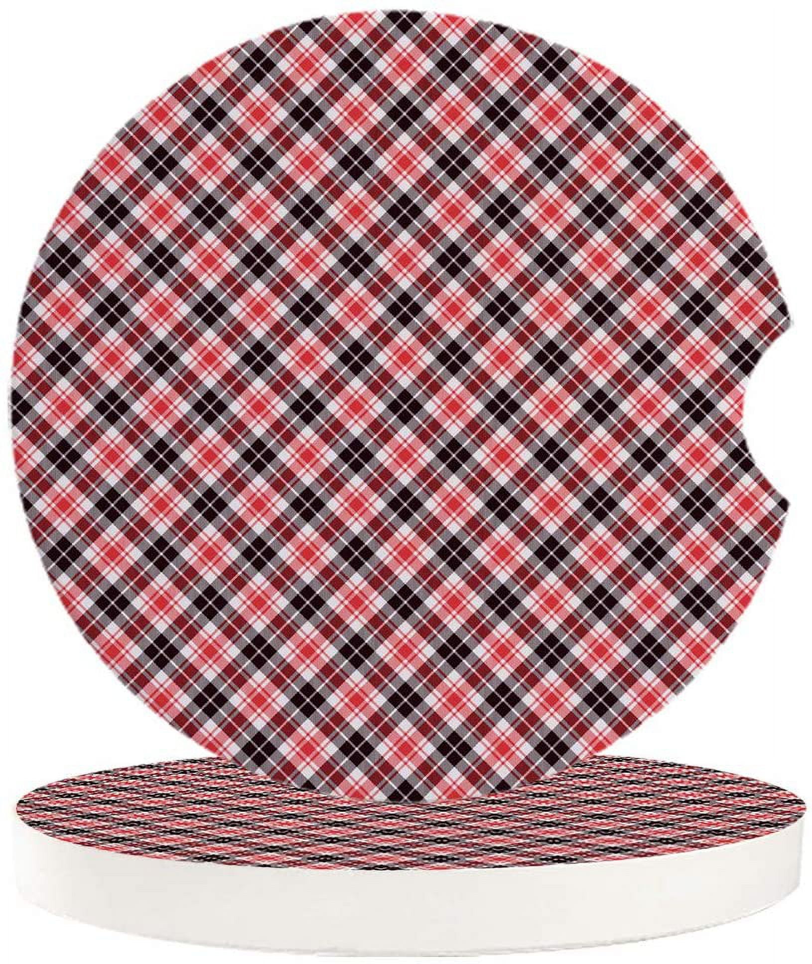 Car Coasters For Cup Holders Checkerboard Car Cup Mat Universal