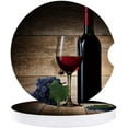thumbnail image 1 of FMSHPON Red Bottle Glass and Grapes on Wood Plank Set of 6 Car Coaster for Drinks, Absorbent Ceramic Stone Coasters Cup Mat with Cork Base for Home Kitchen Room Coffee Table Bar Decor, 1 of 5
