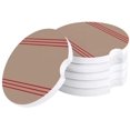 thumbnail image 1 of FMSHPON Red Stripe Vintage Brown Set of 4 Car Coaster for Drinks, Absorbent Ceramic Stone Coasters Cup Mat with Cork Base for Home Kitchen Room Coffee Table Bar Decor, 1 of 5