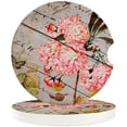 thumbnail image 1 of FMSHPON Retro Peony flowers with Fallen Leaves and Butterflies Set of 6 Car Coaster for Drinks, Absorbent Ceramic Stone Coasters Cup Mat with Cork Base for Home Kitchen Room Coffee Table Bar Decor, 1 of 5