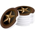 thumbnail image 1 of FMSHPON Retro Shining Star Twinkle Badge Rustic Barn Wood Set of 4 Car Coaster for Drinks, Absorbent Ceramic Stone Coasters Cup Mat with Cork Base for Home Kitchen Room Coffee Table Bar Decor, 1 of 5