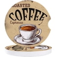 thumbnail image 1 of FMSHPON Retro Style Hand Drawn Coffee Cup Set of 6 Car Coaster for Drinks, Absorbent Ceramic Stone Coasters Cup Mat with Cork Base for Home Kitchen Room Coffee Table Bar Decor, 1 of 5