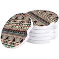 thumbnail image 1 of FMSHPON Retro Traditional Aztec Classical Pattern Set of 4 Car Coaster for Drinks, Absorbent Ceramic Stone Coasters Cup Mat with Cork Base for Home Kitchen Room Coffee Table Bar Decor, 1 of 5