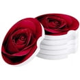 thumbnail image 1 of FMSHPON Romantic Flower Rose Close Up Set of 4 Car Coaster for Drinks, Absorbent Ceramic Stone Coasters Cup Mat with Cork Base for Home Kitchen Room Coffee Table Bar Decor, 1 of 5