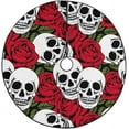 thumbnail image 1 of FMSHPON RosesSkulls Xmas Christmas Tree Skirt Stand Mat for Holiday Party Decoration Indoor Outdoor 36 inches, 1 of 3