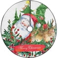 thumbnail image 1 of FMSHPON Santa Claus Cartoon Reindeer Xmas Christmas Tree Skirt Stand Mat for Holiday Party Decoration Indoor Outdoor 48 inches, 1 of 3