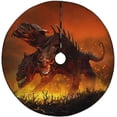 thumbnail image 1 of FMSHPON Scary Cerberus Xmas Christmas Tree Skirt Stand Mat for Holiday Party Decoration Indoor Outdoor 48 inches, 1 of 3