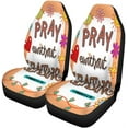 thumbnail image 1 of FMSHPON Set of 2 Car Seat Covers Cartoon Doodle Art The Bible Scripture Verse - Pray Without Ceasing Universal Auto Front Seats Protector Fits for Car,SUV Sedan,Truck, 1 of 5
