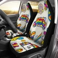 thumbnail image 1 of FMSHPON Set of 2 Car Seat Covers Colorful Retro Hippie Patches Emblems Love and Peace Universal Auto Front Seats Protector Fits for Car,SUV Sedan,Truck, 1 of 5