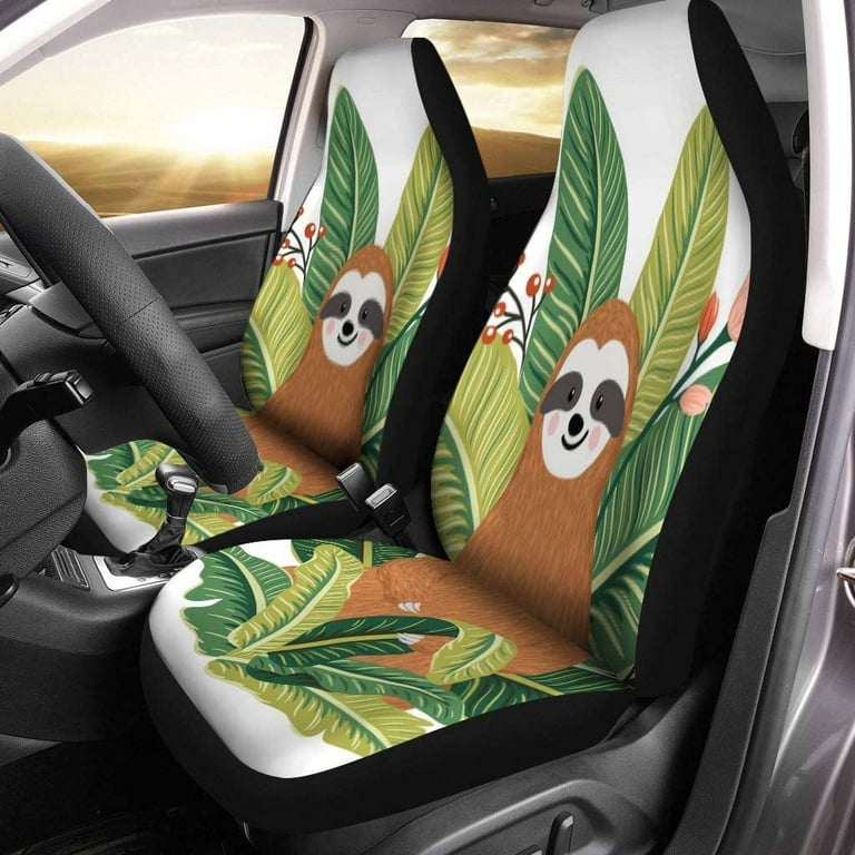 Funny Skull Print Car Seat Covers for Front Seats 2 Pack Bucket