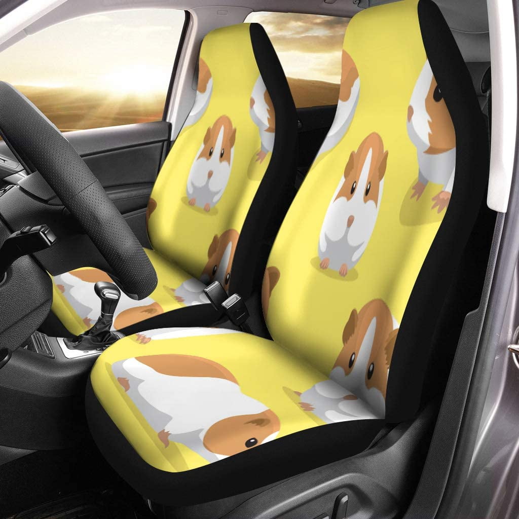 FMSHPON Set of 2 Car Seat Covers Face Cute Guinea Pig Poses Cartoon Adorable Character Universal Auto Front Seats Protector Fits for Car SUV Sedan Truck Walmart
