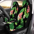 thumbnail image 1 of FMSHPON Set of 2 Car Seat Covers Green Aloha Banana Leaves and Tropical Flowers Beach Bloom Universal Auto Front Seats Protector Fits for Car,SUV Sedan,Truck, 1 of 5