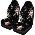 thumbnail image 1 of FMSHPON Set of 2 Car Seat Covers Pink Beauty Flowers Pattern Fills Decoupage Red Black Designer Universal Auto Front Seats Protector Fits for Car,SUV Sedan,Truck, 1 of 5