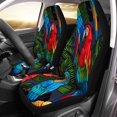 thumbnail image 1 of FMSHPON Set of 2 Car Seat Covers Watercolor Parrot Macaw and Hibiscus Flowers Red Pattern Leaf Universal Auto Front Seats Protector Fits for Car,SUV Sedan,Truck, 1 of 5