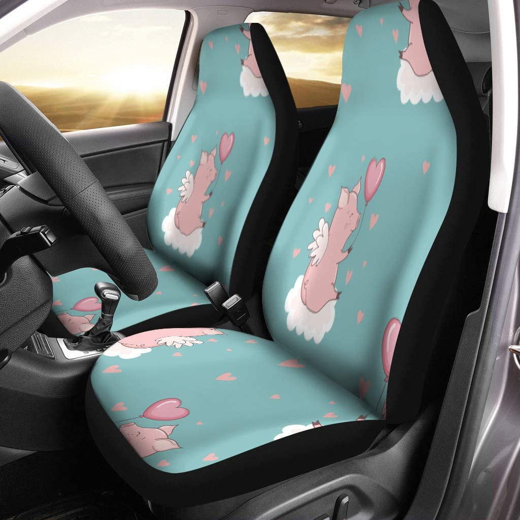 Poodle Car Seat Covers - Pink (Set of 2) Poodle Car Seat Covers - Pink (Set of 2)